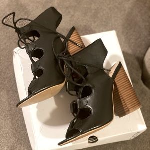 NEW! Summer ALDO- Black Lace-UP block heels